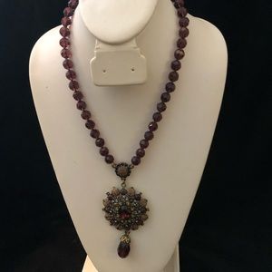 COPY - Heidi Daus Burgundy Necklace